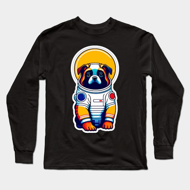 Space Paws: Canine Adventurer in a Cosmic Suit Long Sleeve T-Shirt by Ceyone Trendzz